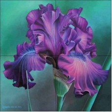 Floral Tile Backsplash Macon Iris Flower Art Ceramic Mural LMA058   113057511310